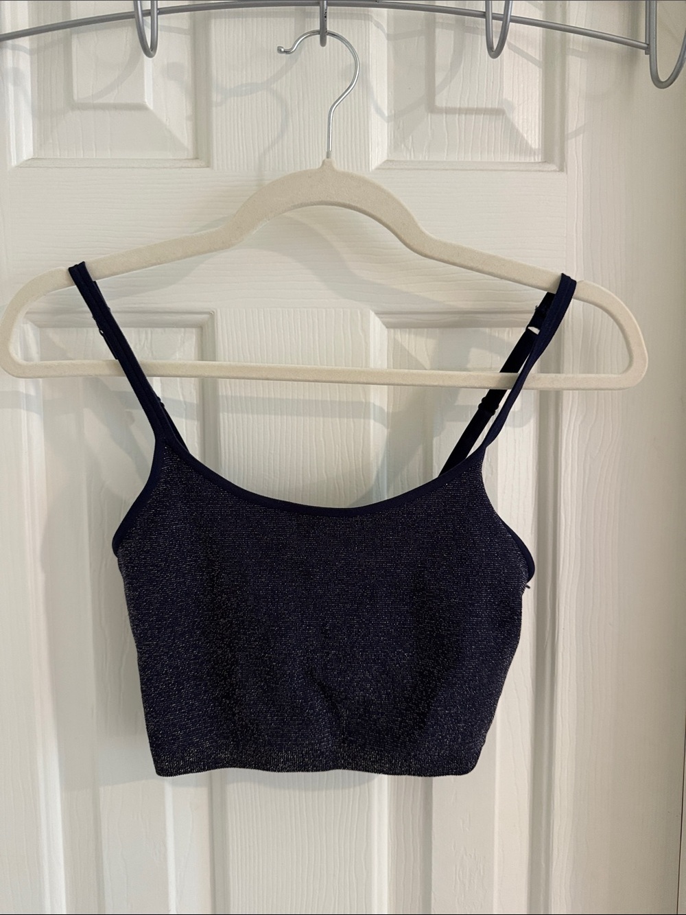 aerie Navy Shimmer Crop Cami